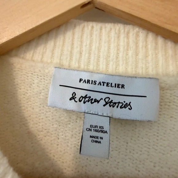 & Other Stories Cream Crew Neck Sweater - Picture 2 of 2
